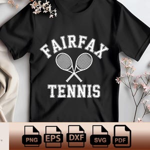 Design de raquete de tênis vintage Fairfax Retro Sports Club 2 PNG 2 PDF 2 SVG 2 DXF 2 EPS