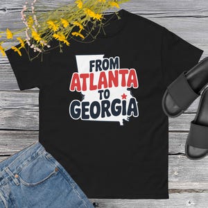 Camiseta Atlanta, Geórgia, Camiseta casual unissex, Camisa com design da cidade, Camisa com caimento confortável, De Atlanta, Geórgia, Presente para ela