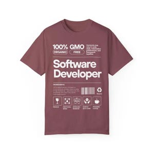 Software Developer Shirt, Garment Dyed Cotton Graphic Tee