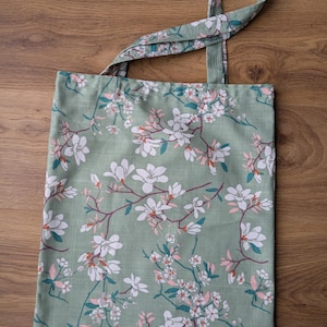 Handgemachte Tragetasche Einkaufsbeutel Stofftasche Kirschblüten