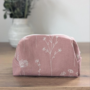 Handgemachte Kosmetiktasche Make-Up Tasche Kulturbeutel pouch Bag altrosa