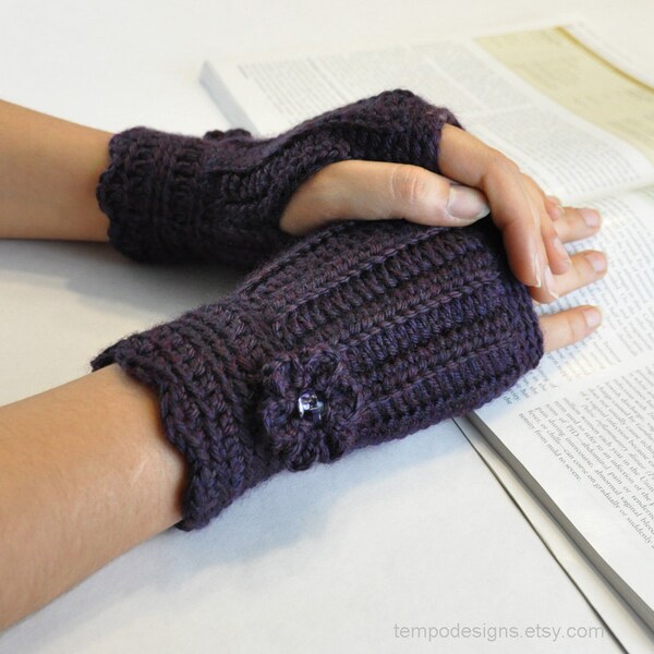 Fingerlose Handschuhe Handgelenk wärmer Gauntlet Plum Purple