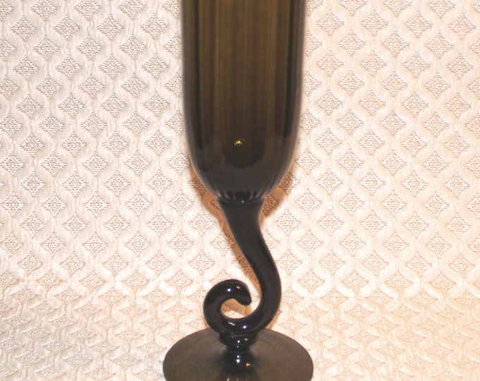 Vintage Glass Cornucopia Vase Etsy