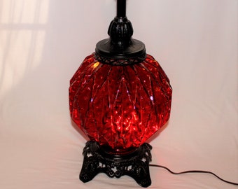 red glass lamp base