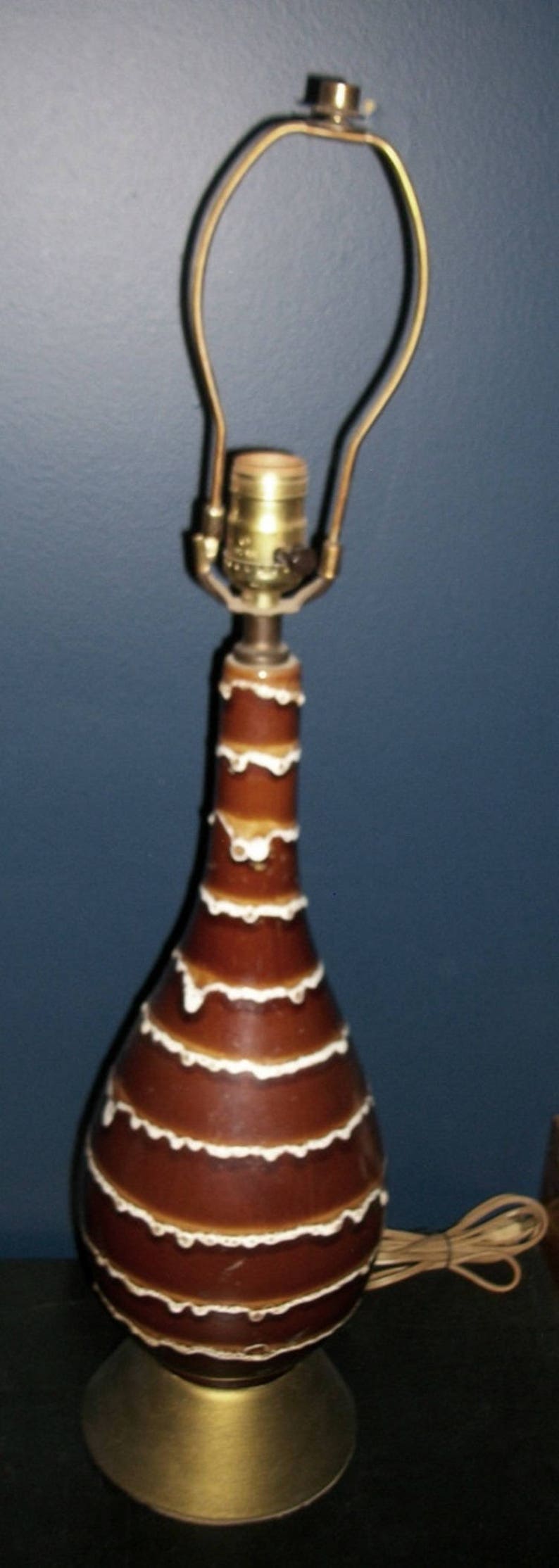 Vintage Brown Drip Glaze Lamp