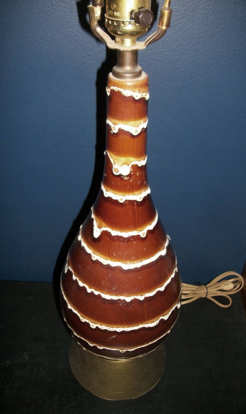 Vintage Brown Drip Glaze Lamp