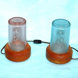 Vintage Glass Jar Children&#39;s Prayer Night Light Choice of Boy or Girl