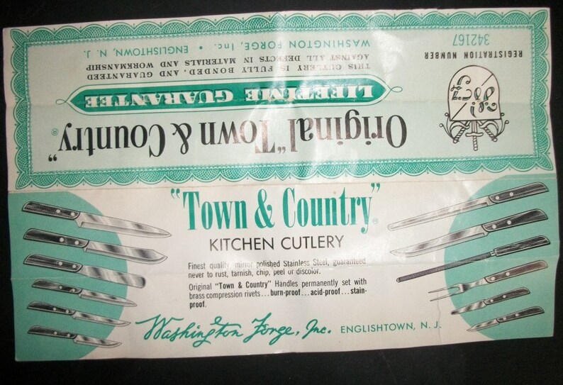 Vintage Town and Country Carving Set Fleetwood Mid Century