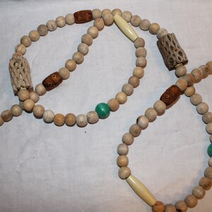 Rustic Wood Beaded Garland with Driftwood Accents