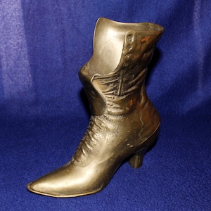 Vintage Brass Victorian Boot Vase