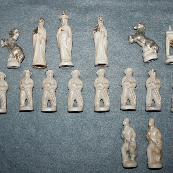 Vintage Ceramic Chess Replacement Pieces