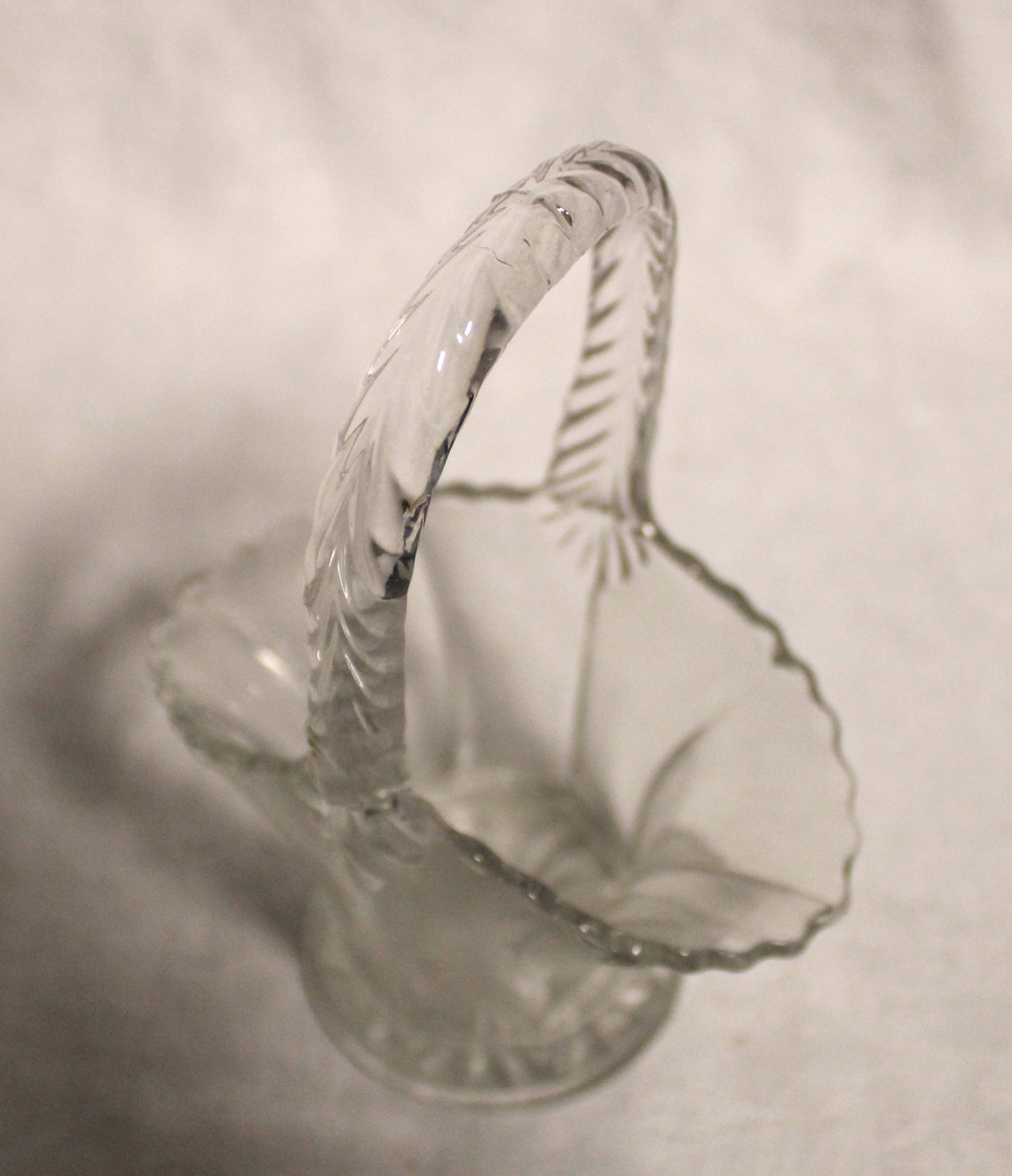 Vintage Glass Basket Etsy