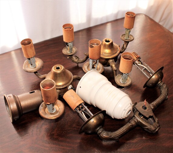 Vintage Antique Lamp Parts Lighting Pieces Etsy