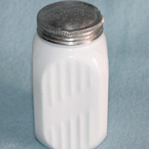Vintage Ribbed Milk Glass Sugar Shaker