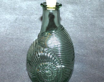 Vintage Nautilus Shell Glass Bottle