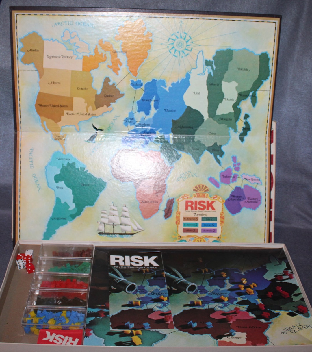 Vintage RISK Board Game Complete - Etsy