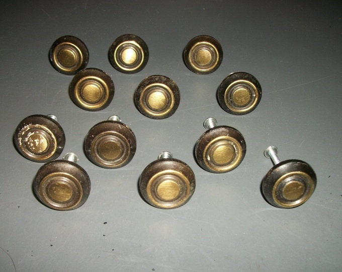 Antique Brass Colored Knobs Drawer Pulls Home Improvement Hardware Etsy