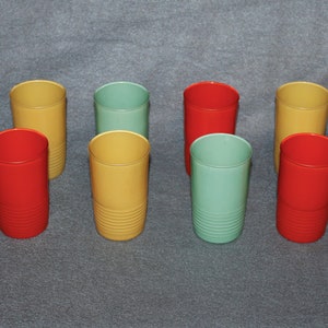 Vintage Hazel Atlas Platonite Juice Glasses Set of 8 Tumblers