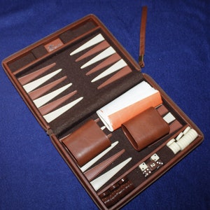 Vintage Travel Backgammon Game Padded Case