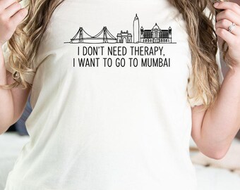 Mumbai Skyline Tee I Mumbai Lover Gift,Travel Tee, Desi Shirt, Mumbai Vacation Tee, Gift for India Travelers, Gift for her, Gift for him