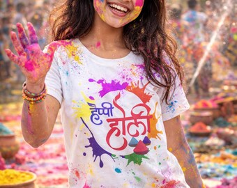 Youth Holi Shirt, Happy Holi, Holi shirt for Youth, Tshirt Colorful, India Festival, Unisex Celebration Top, Holi Theme Shirt