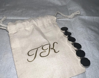 Pendientes de esmoquin con bolsa de joyería personalizada - Regalo para padrinos de boda