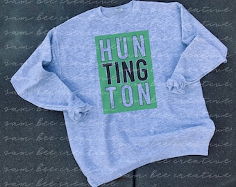 Huntington West Virginia WV / Block letter Retro Box Logo / Crewneck Sweatshirt / Sublimation design / Shirts for her / Women's Shirts
