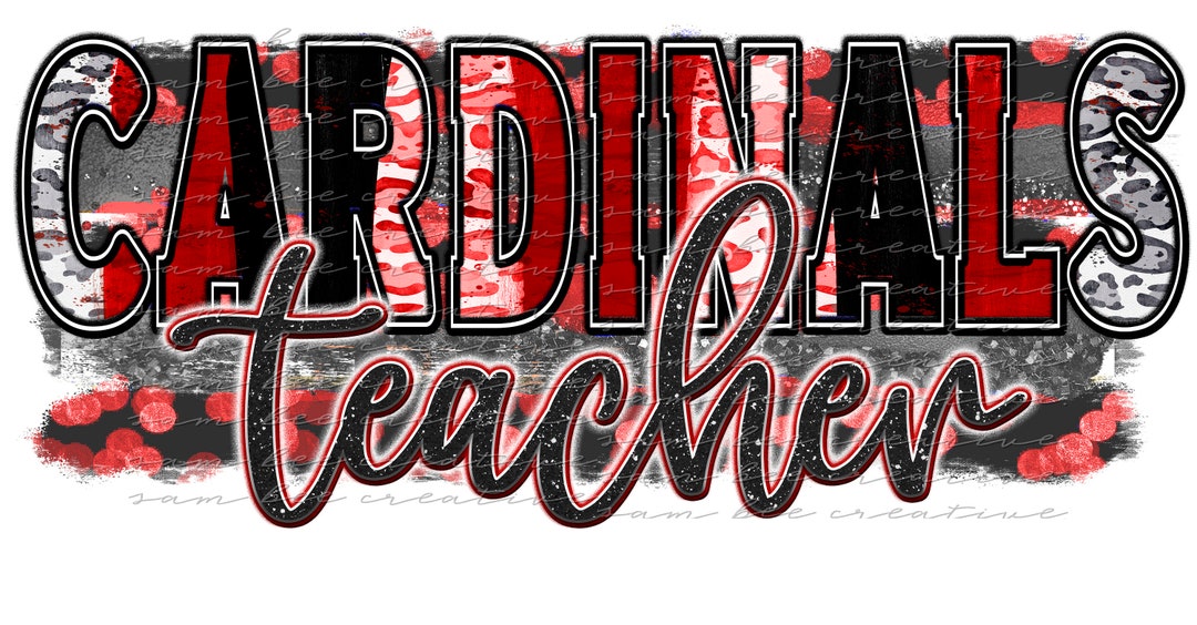 Cardinals Teacher Digital Design / Cheetah Leopard Game Day Etsy