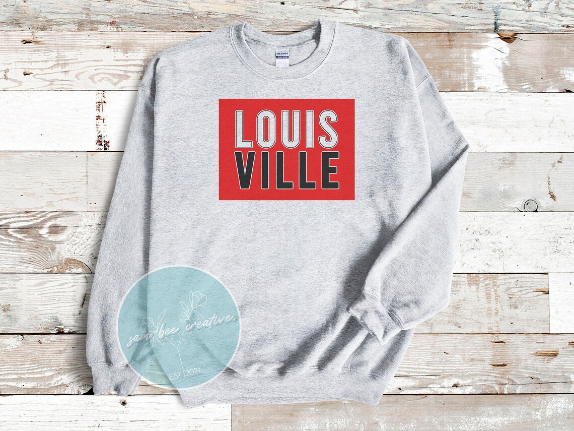 Louisville Box Logo Crewneck Sweatshirt / Cardinals Block Etsy