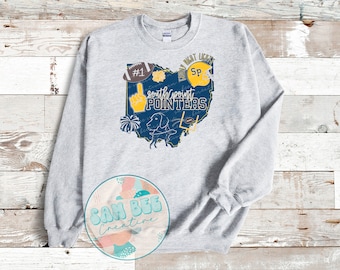 South Point Pointers Football Crewneck Sweatshirt / Pointer Pride Ohio Football Sweatshirt / School Colors Team Spirit Sublimation design