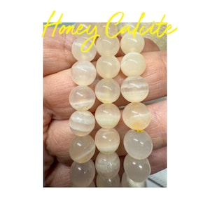 Honey Calcite Handmade Bracelet 8mm beads| Natural Crystal Beads - Minimalist Style - Spiritual or Self-Care Gift - beaded bracelet