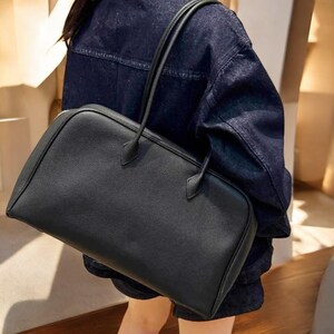 Weiche Ledertasche mit oberem Griff für Frauen, klassische Einkaufstasche, große Ledertasche für Arbeit, Reisen und den täglichen Gebrauch, minimalistische Umhängetasche