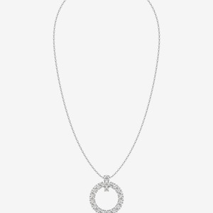 Diamant Kreis Anhänger: Sterling Silber Karma Anhänger, 0.42 Ct