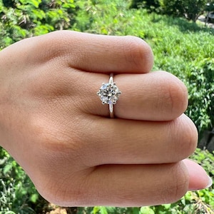 Sterling Silver Solitaire Ring: 2.5 CT Simulated Diamond Engagement