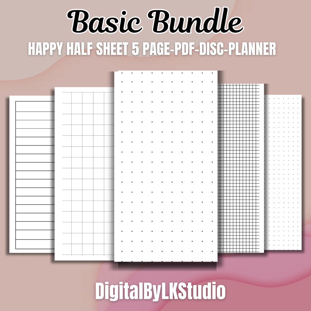 Dot Grid, Lined & Graph Paper Printable, Digital Notebook PDF, Bullet ...