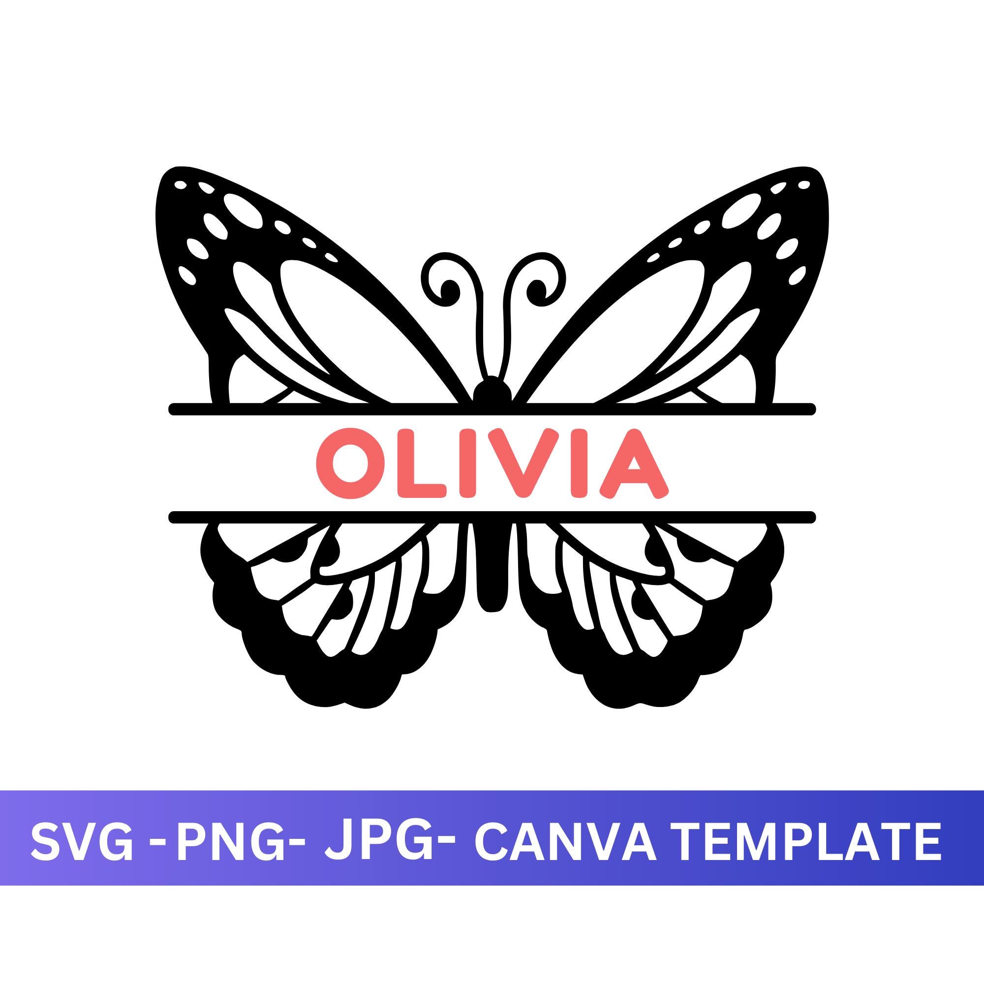 Butterfly Svg, Butterfly Split Monogram Svg Bundle, Name Monogram ...