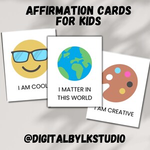 Schede di affermazione stampabili per bambini / Affermazioni positive / Decorazioni per l'aula / Decorazioni murali per la scuola materna / Decorazioni per la cameretta dei bambini / Download immediato in PDF