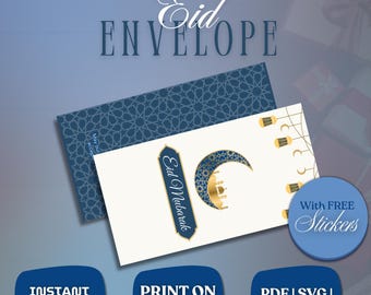 Printable Eid Money Envelopes | Digital Eid Envelope Instant Download | DIY Eidi Cash Gift | Islamic Eid Gift | Eid-ul-Fitr & Eid-ul-Adha