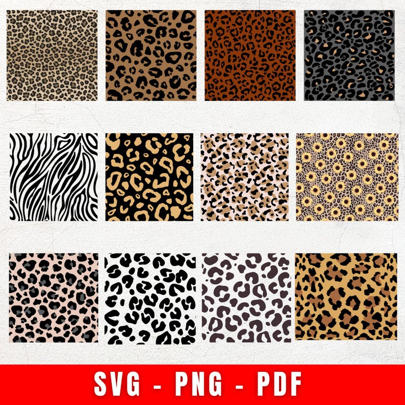 Leopard Print SVG Bundle, Leopard Pattern Svg, Repeating Pattern ...