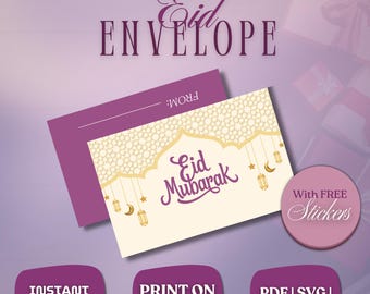 Printable Eid Money Envelopes | Digital Eid Envelope Instant Download | DIY Eidi Cash Gift | Islamic Eid Gift | Eid-ul-Fitr & Eid-ul-Adha