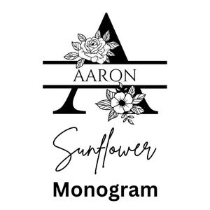 Floral Split Monogram svg, jpg, png, dxf, Flower Monogram Clipart, Floral Letter Graphic, Alphabet Bundle