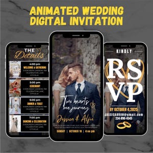 Animated Wedding Invitation, wedding invitation, DIY template, Canva template, wedding invite, wedding card, Wedding RSVP, wedding cards
