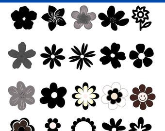 Flower svg, Flower SVG Bundle, flowers t shirt design, Wildflower svg file, gardening flower icons, flower cliparts, Floral svg bundle,
