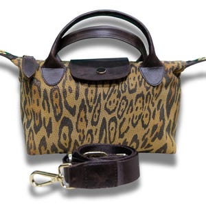 Leopard Print Leather Bag – Genuine Leather Shoulder Bag with Adjustable Strap