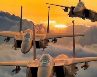 F-15 Eagle trio Poster Print or Canvas
