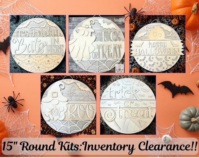 DIY Halloween Door Hanger Kit - 15" Round - Inventory Clearance!- Laser ...