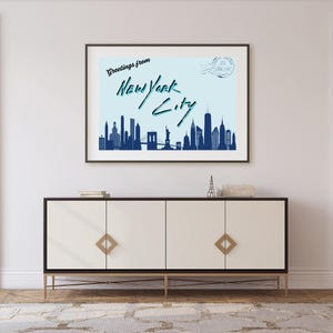 PRINTED New York City Poster, Vintage Travel Decor, Wall Art Print, Unique Gift for NYC Lovers, Home Decoration, Travel Souvenir