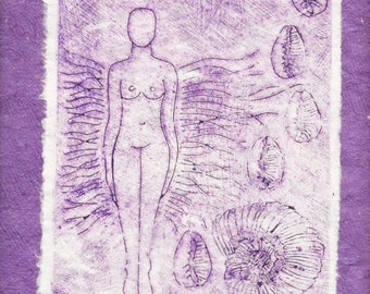 The Goddess: Venus-Collograph Monotype-Ed.of 1- 9 x 12