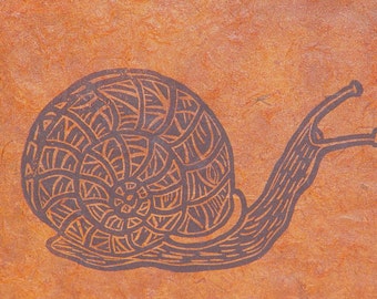 Eco Art-Linocut Triptych- Sun Snail Rose- Matted 10 x 22 inches
