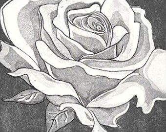 Ancient Rose-Classic Etching- Limited Edition- 7 x 9